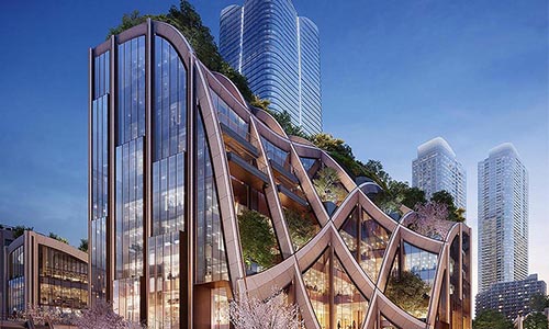 Heatherwick diseña una pérgola gigante rodeada de vegetación