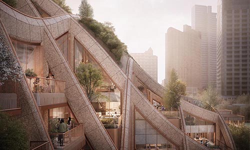 Heatherwick diseña una pérgola gigante rodeada de vegetación